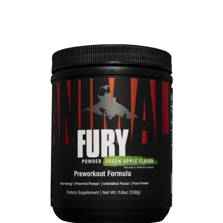 Animal Fury, 20 servings, Green Apple