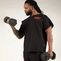 Augustine Old School Work Out Top, Black/Red