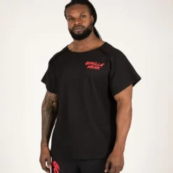 Augustine Old School Work Out Top, Black/Red