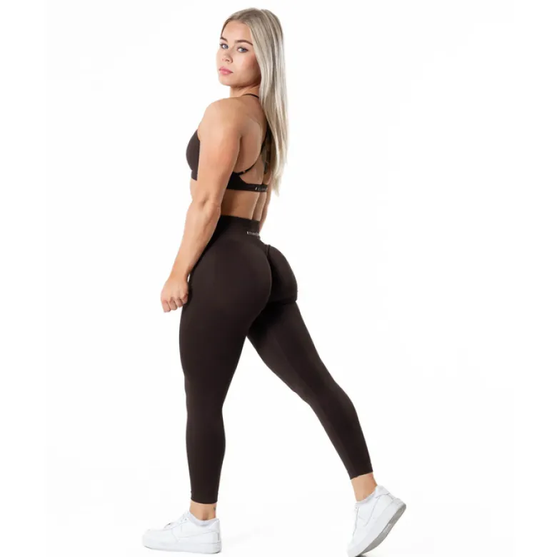Aura Seamless Scrunch Tights, Brun