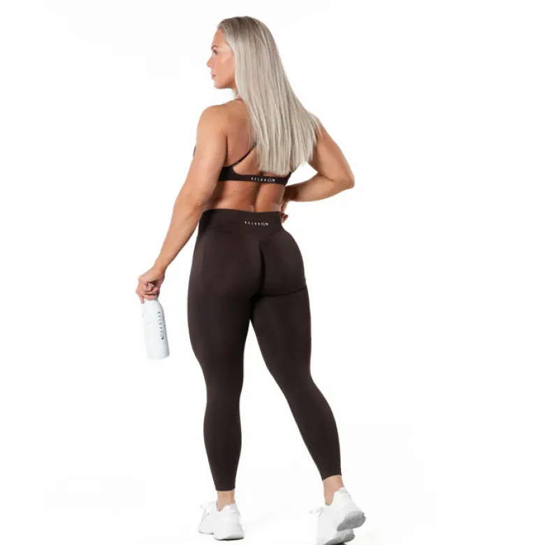 Aura Seamless Scrunch Tights, Brun