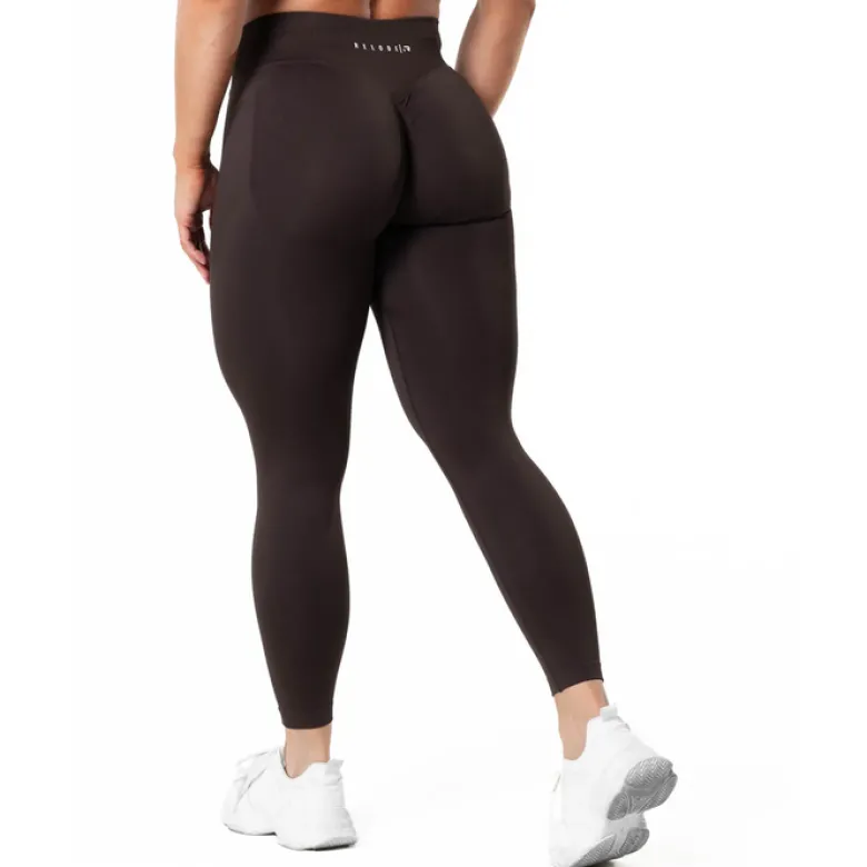 Aura Seamless Scrunch Tights, Brun