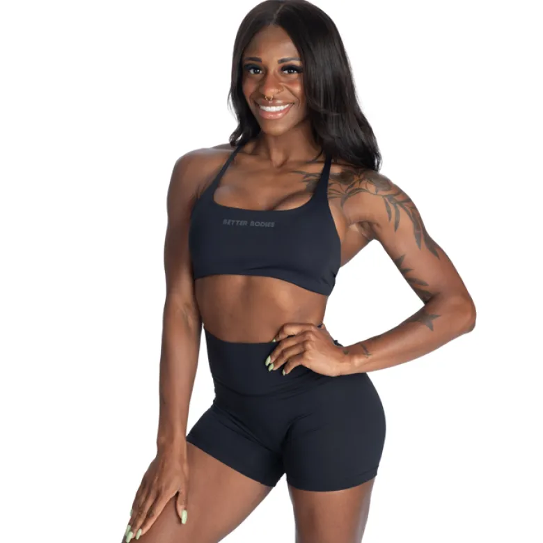 Better Bodies Sport tops, BB strappy bra, Black