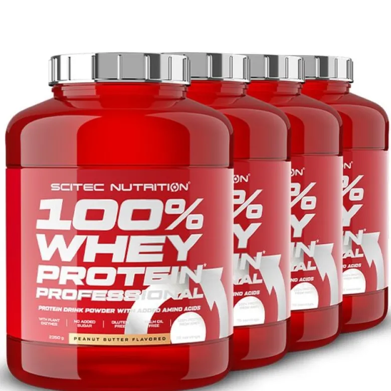 BIG BUY 4 x 100% Whey Protein Professional Vassleprotein 2350 g