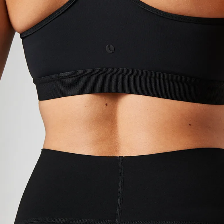 Borg Low Support Sports Bra, Black Beauty