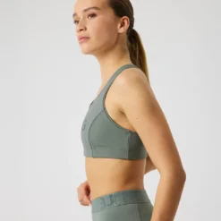 Borg Mid Support Sports Bra, Agave Green