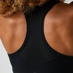 Borg Mid Support Sports Bra, Black Beauty