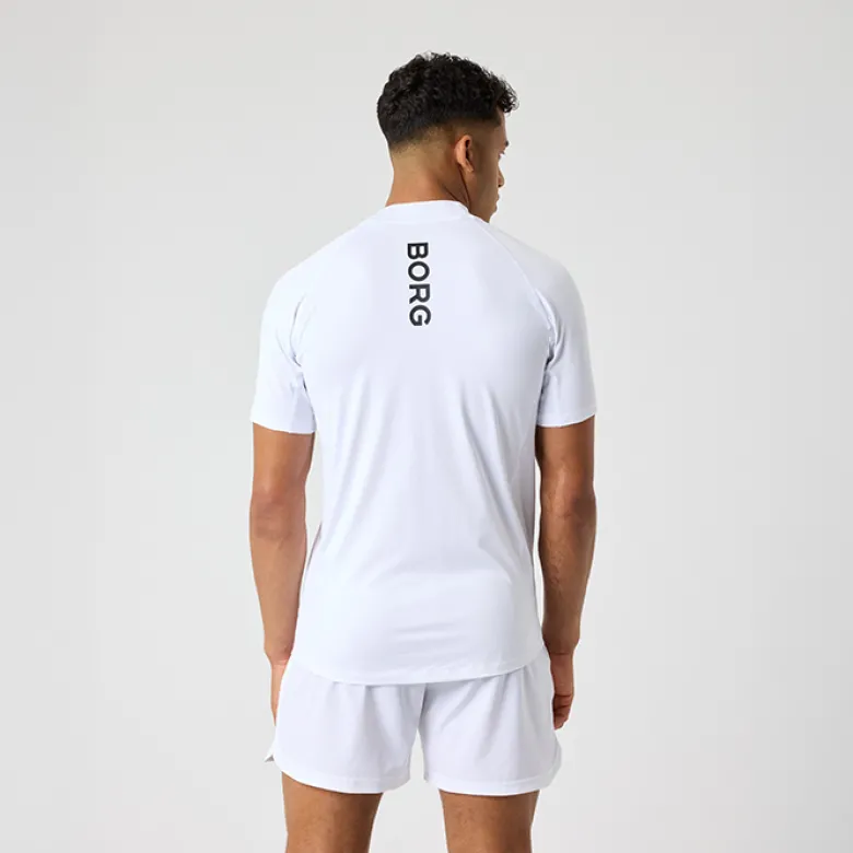 Borg Mock Neck T-Shirt, Brilliant White