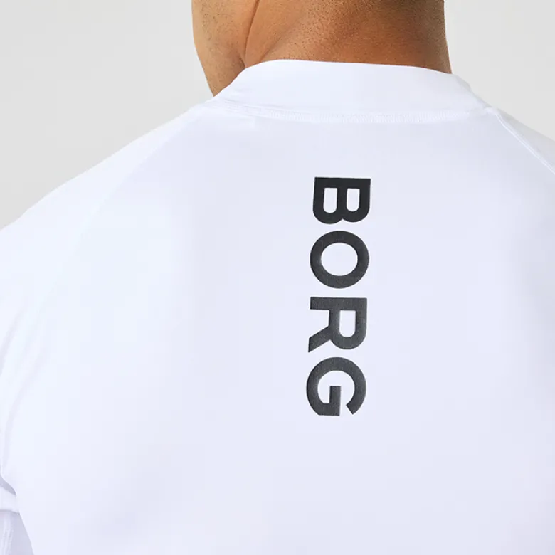 Borg Mock Neck T-Shirt, Brilliant White