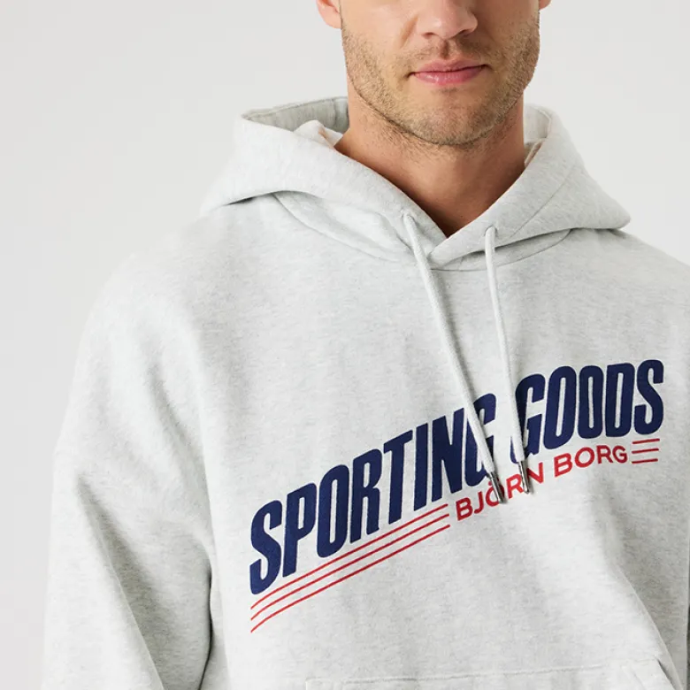 Borg Oversized Hoodie, Ultra Light Grey Melange