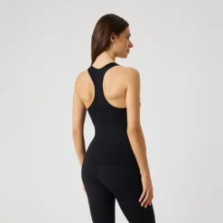 Borg Soft Racerback Tank Top, Black Beauty