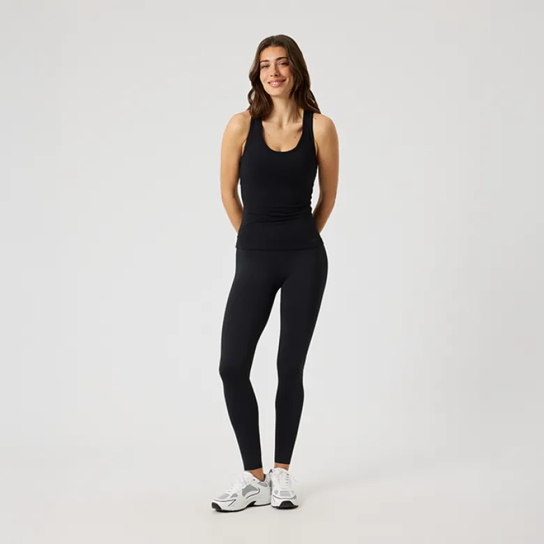 Borg Soft Racerback Tank Top, Black Beauty