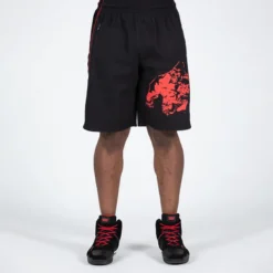 Buffalo Old School Workout Shorts, Black/Red