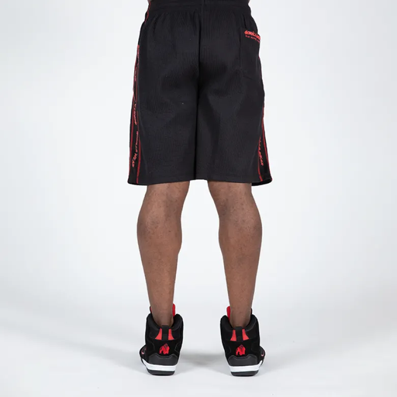 Buffalo Old School Workout Shorts, Black/Red