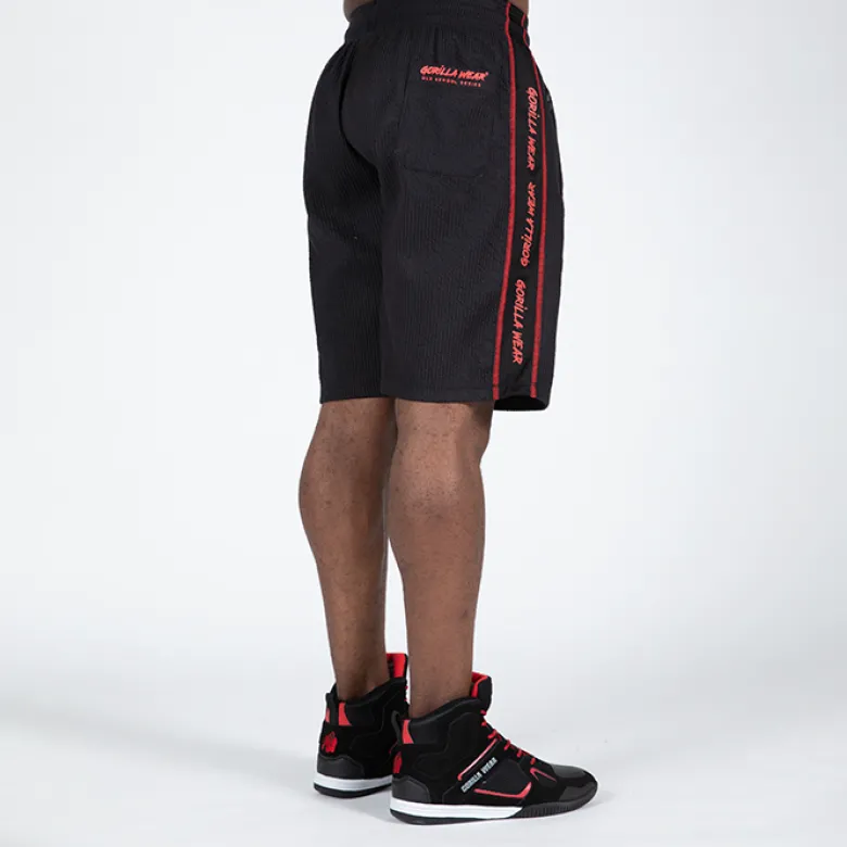 Buffalo Old School Workout Shorts, Black/Red