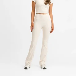 Butter Soft Flare Tights Cream White