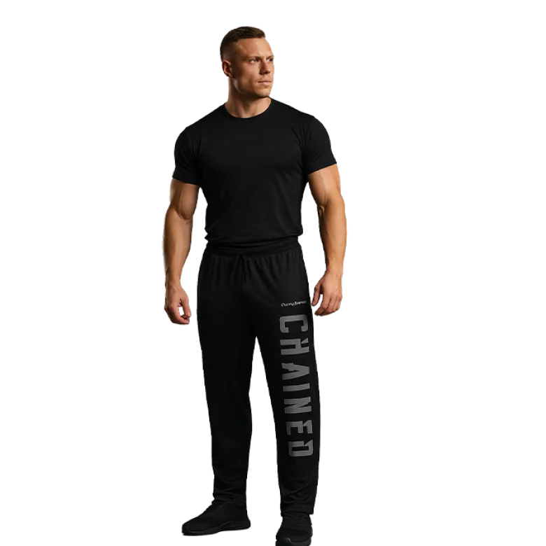 Chained Straight Mesh Pants Black/Grey