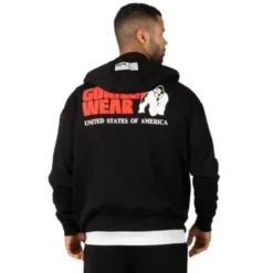 Classic Oversized Zipped Hoodie, Black