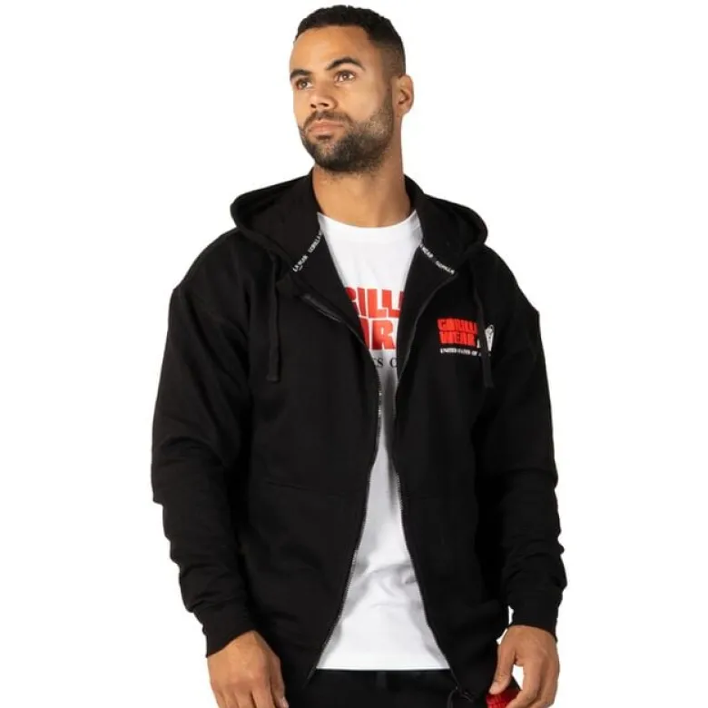 Classic Oversized Zipped Hoodie, Black