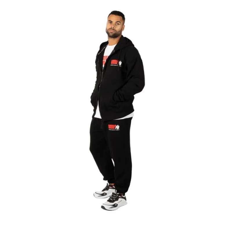 Classic Oversized Zipped Hoodie, Black