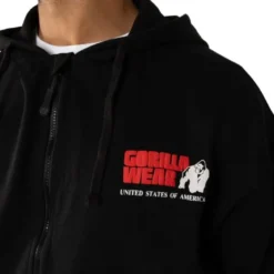 Classic Oversized Zipped Hoodie, Black