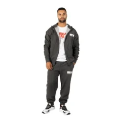 Classic Oversized Zipped Hoodie, Dark Grey Melange