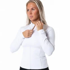 Clean Zip Longsleeve, Vit