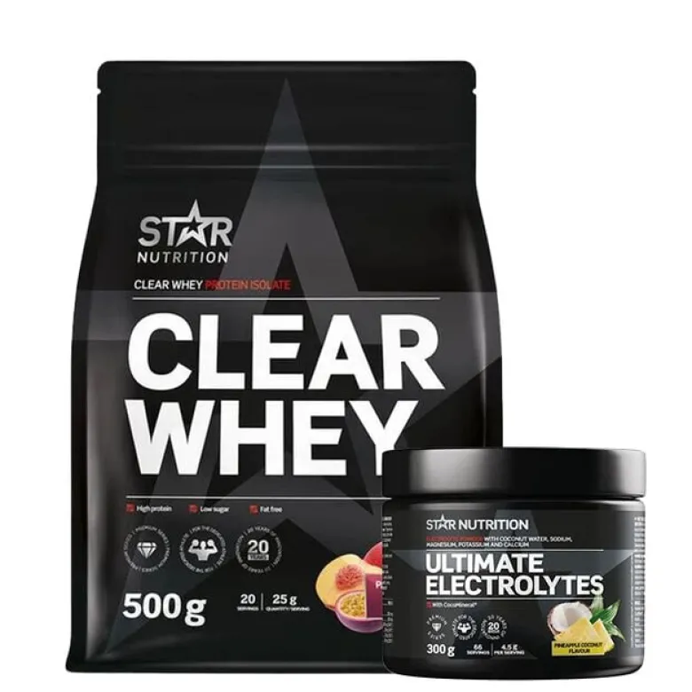 Clear Whey Vassleprotein 500 g + Ultimate Electrolytes 300 g