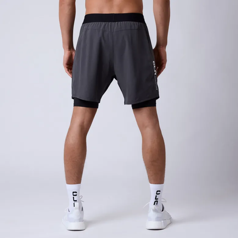 CLN Rep 2 in 1 Shorts, Dark Grey