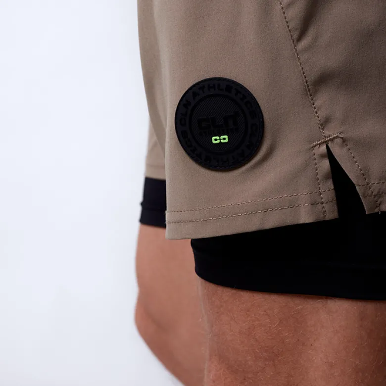 CLN Rep 2 in 1 Shorts, Dark Khaki