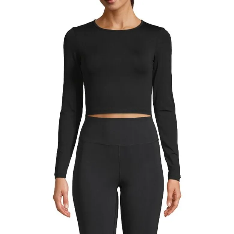 Crop Long Sleeve, Black