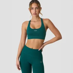 Define Seamless Racer Back Sports Bra, Petrol Green