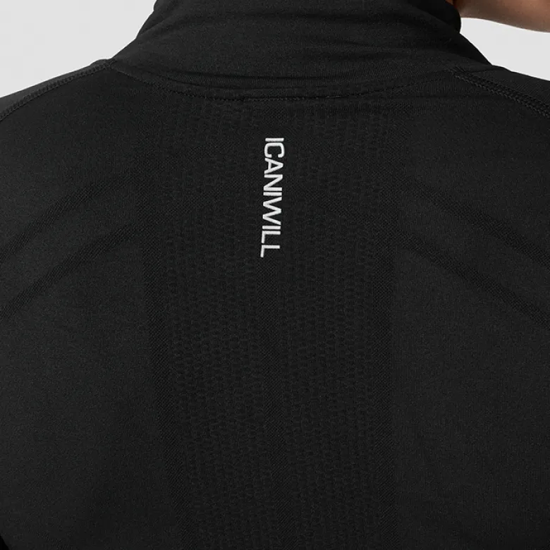 Define Seamless 1/4 Zip, Black