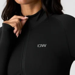 Define Seamless Zip Long Sleeve, Black