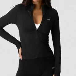 Define Seamless Zip Long Sleeve, Black