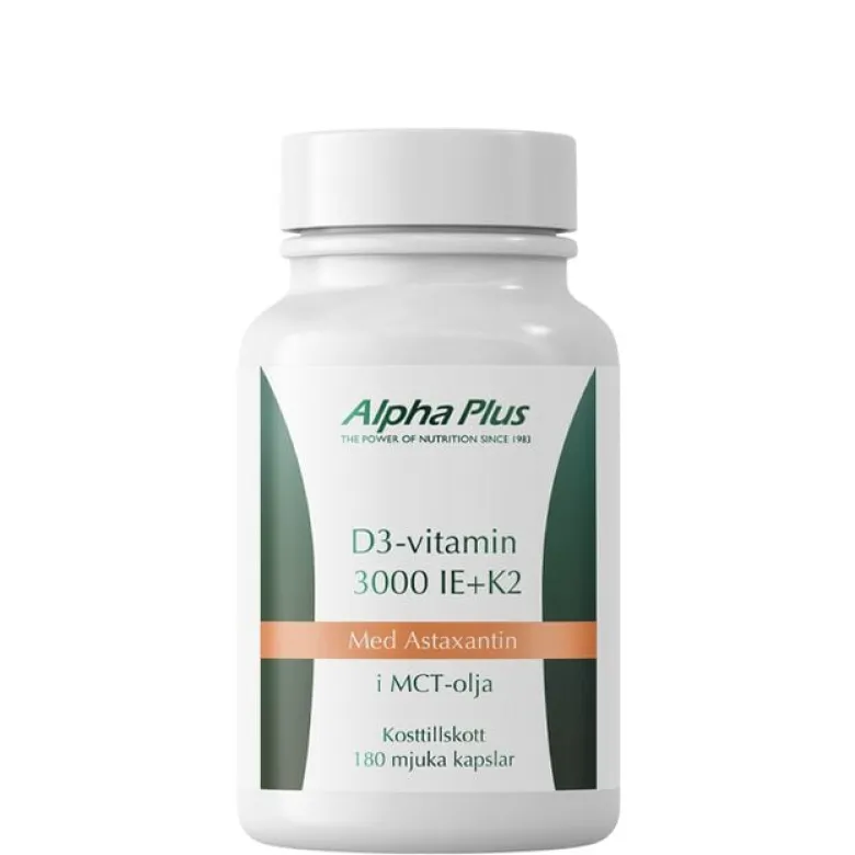 D3-vitamin 3000 IE + K2 180 kapslar