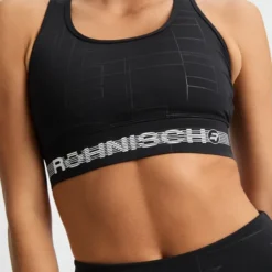 Emblem Racerback Sportsbra, Blackogo Emboss