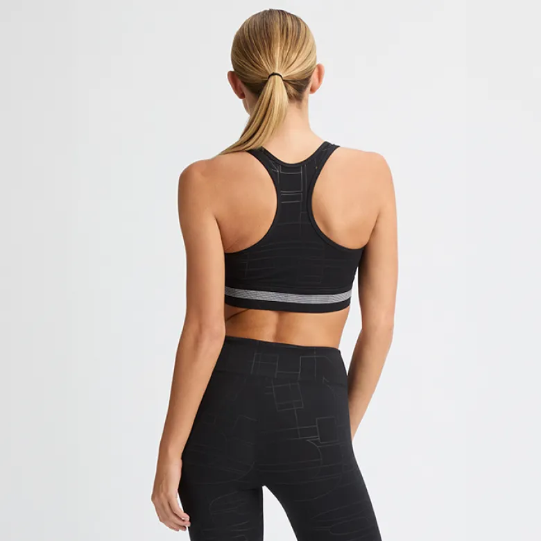 Emblem Racerback Sportsbra, Blackogo Emboss
