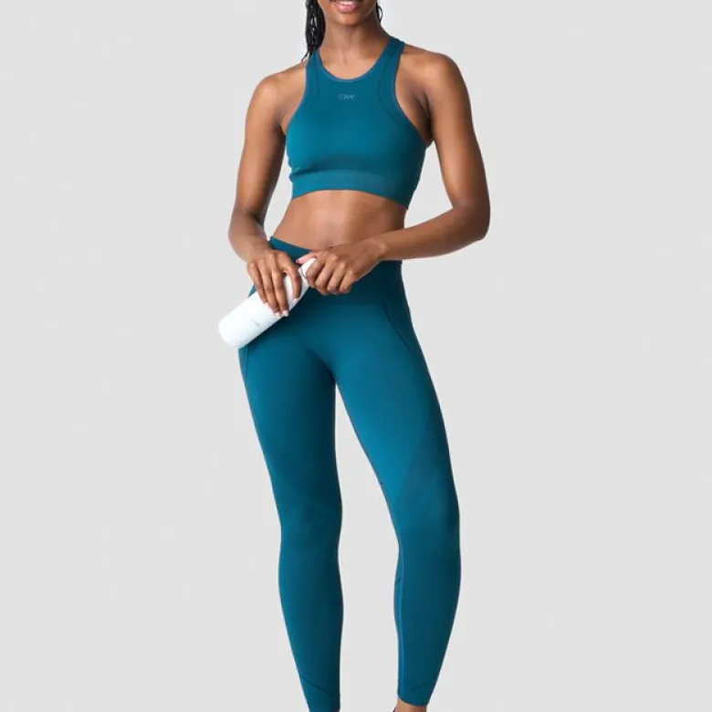 Endurance Seamless Sports Bra, Teal