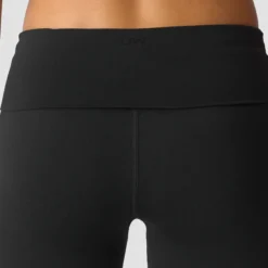 Essence Seamless Fold Over Flared Pants, Black