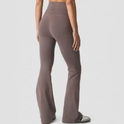 Essence Seamless Fold Over Flared Pants, Dusty Brown