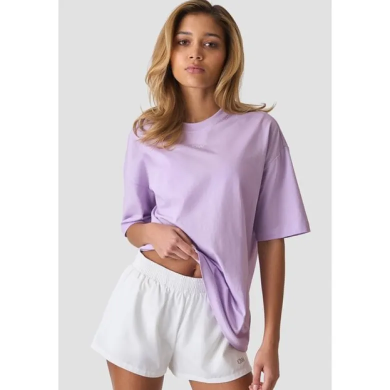 Everyday Oversized Cotton T-shirt Print, Pastel Lilac