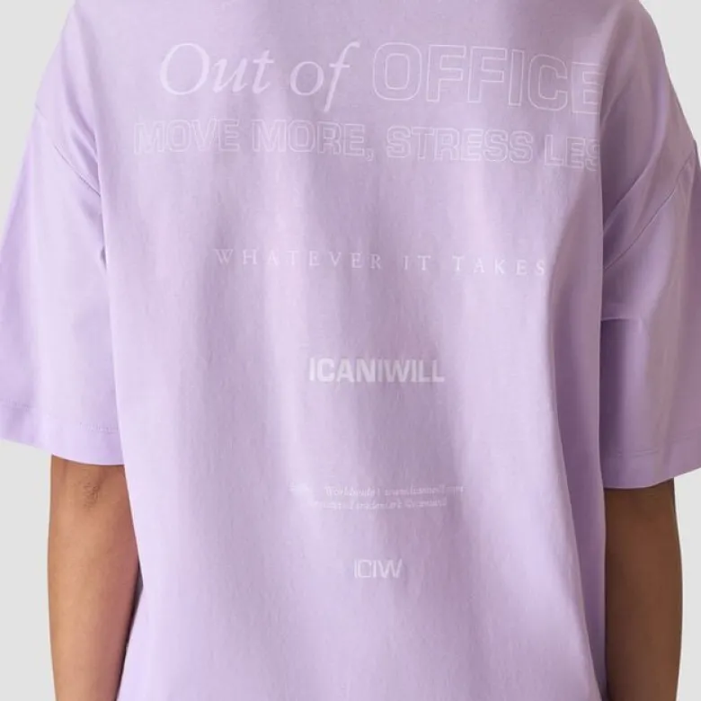 Everyday Oversized Cotton T-shirt Print, Pastel Lilac