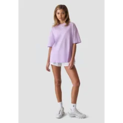 Everyday Oversized Cotton T-shirt Print, Pastel Lilac