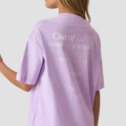 Everyday Oversized Cotton T-shirt Print, Pastel Lilac