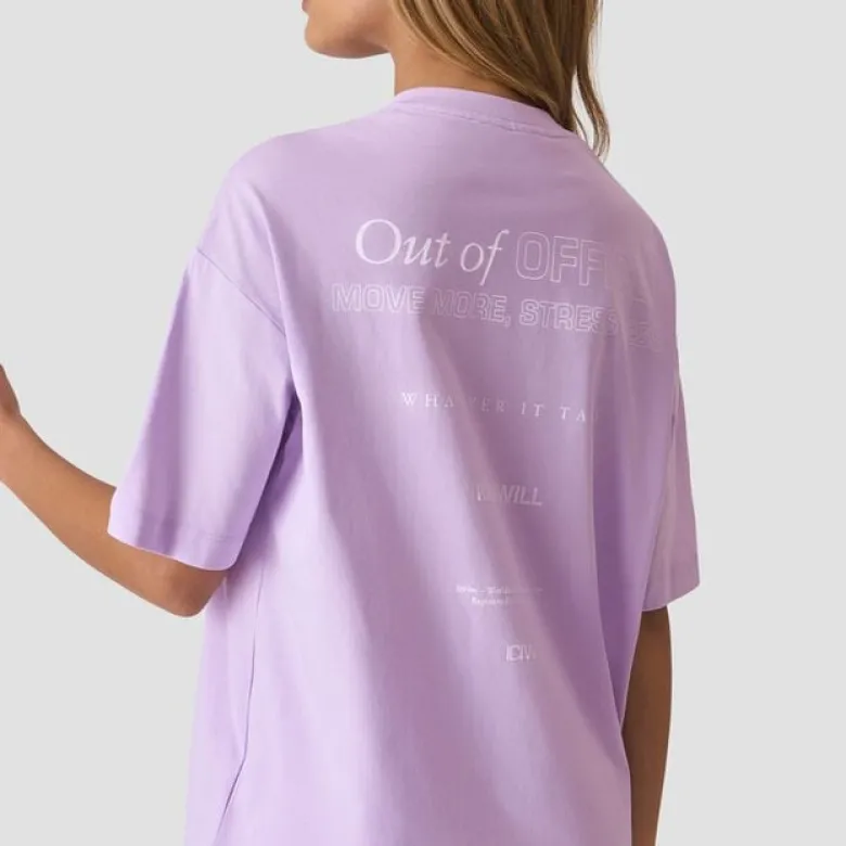 Everyday Oversized Cotton T-shirt Print, Pastel Lilac