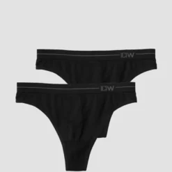 Everyday Seamless Thong 2-pack, Black