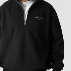 Everyday 1/4 Zip Sweatshirt Print, Black