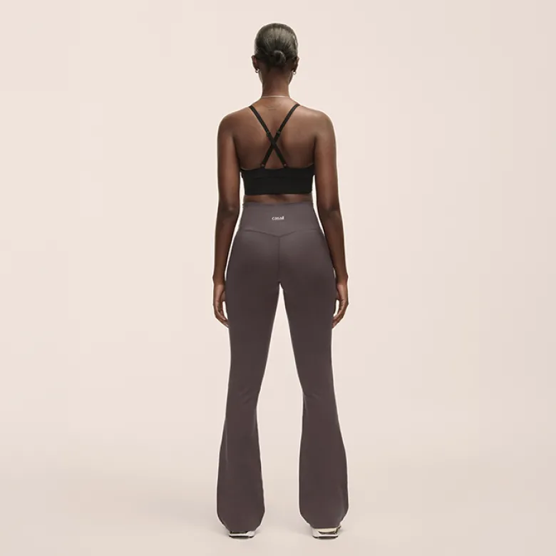 Flare High Waist Pant Dk Grey