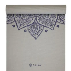Gaiam Sustained Grey Sundial Flower Yoga Mat 5 mm